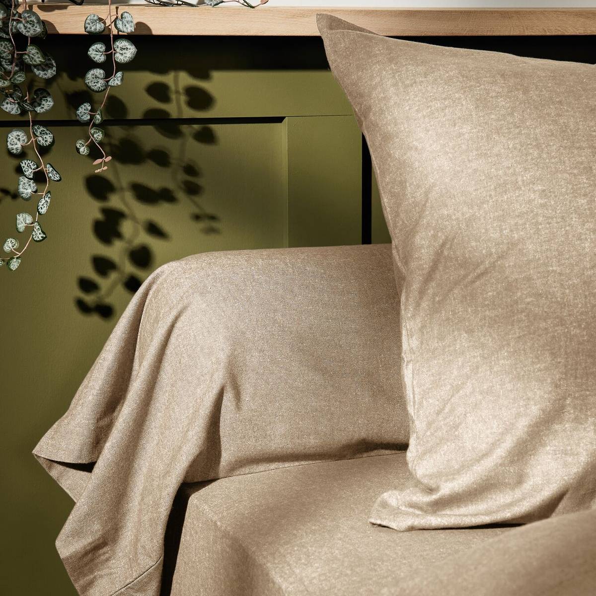 Taie de traversin coton flanelle Livia Taie de traversin coton flanelle Livia