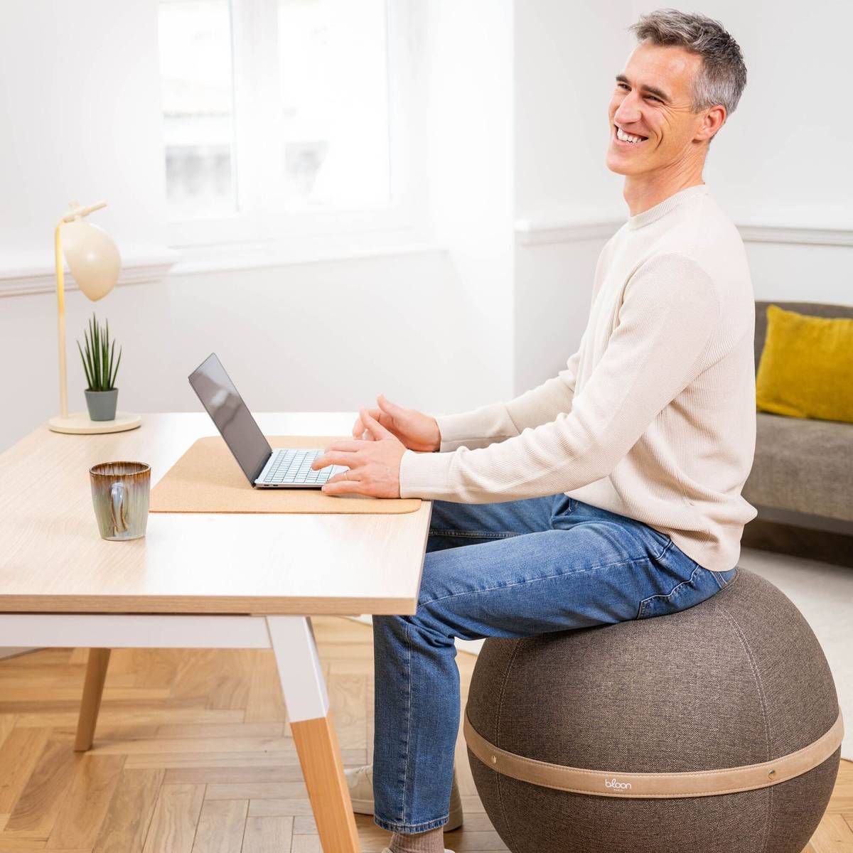 Siège ballon dynamique tissu chiné Siège ballon dynamique tissu chiné