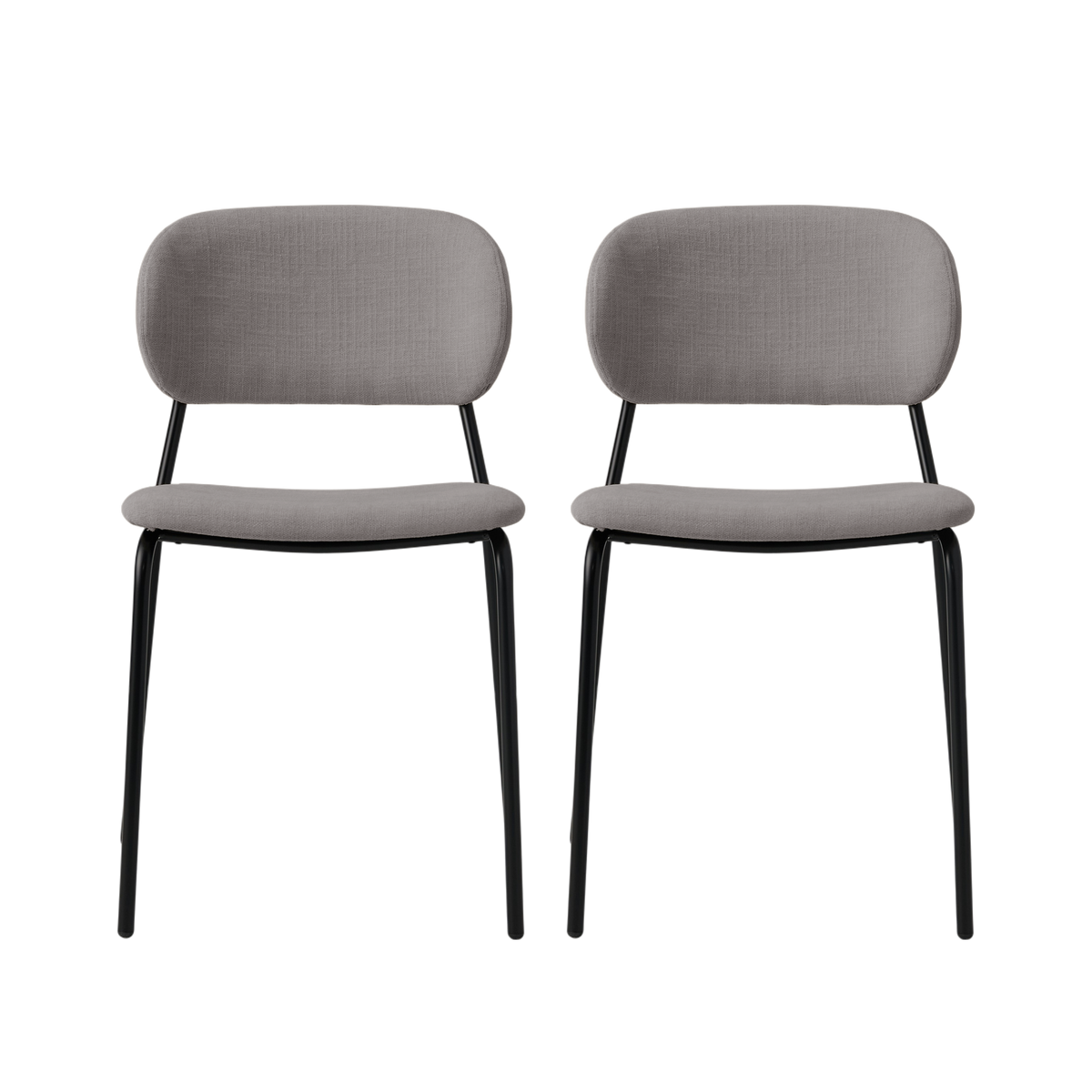 Lot de 2 chaises tissu et bois pieds métal Sofia Lot de 2 chaises tissu et bois pieds métal Sofia