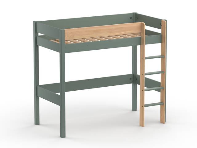 Lit mezzanine Sylvio - Kaki/Bois | Camif