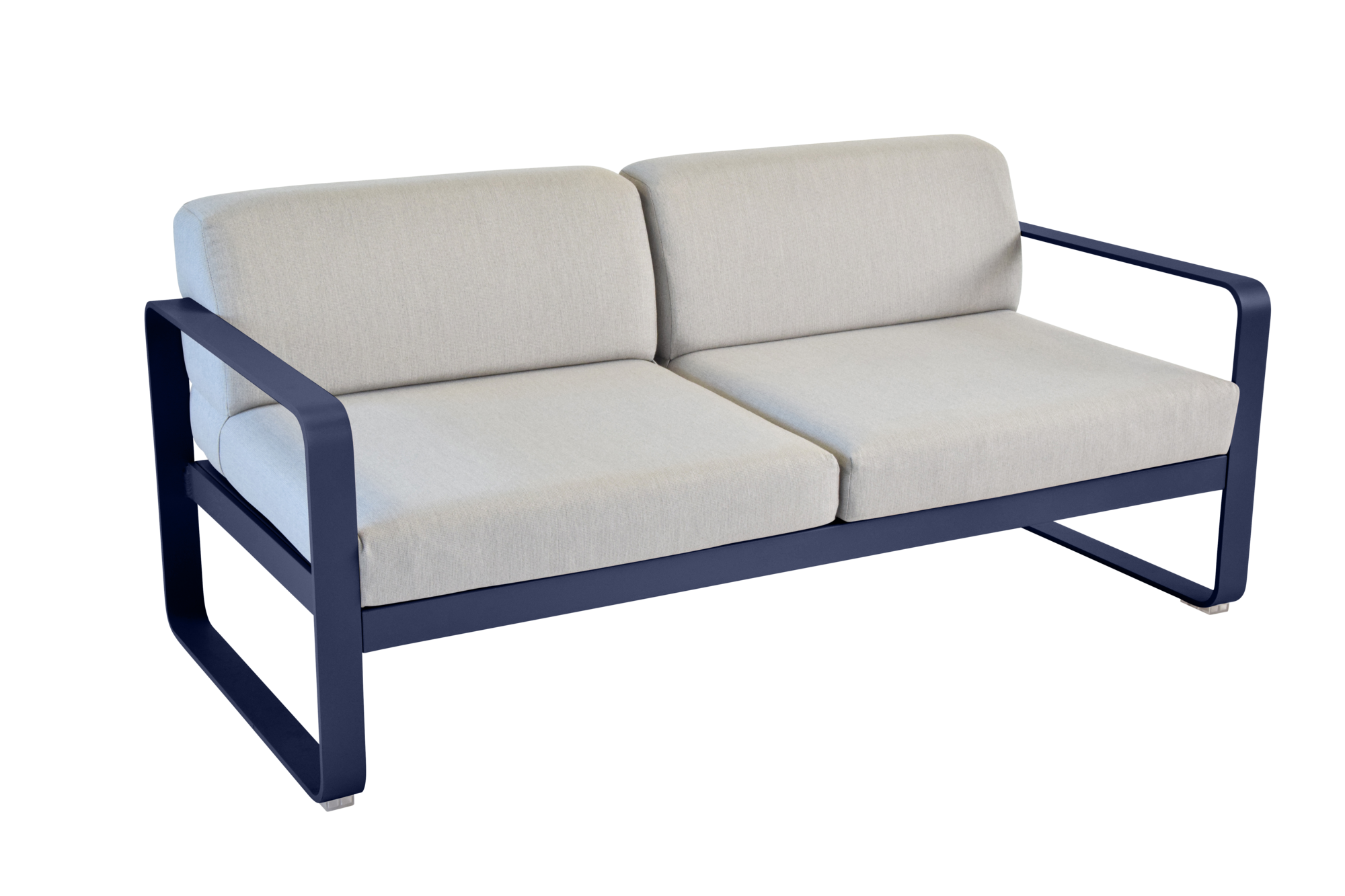Canapé 2 Places Bellevie Gris Flanelle en Aluminium