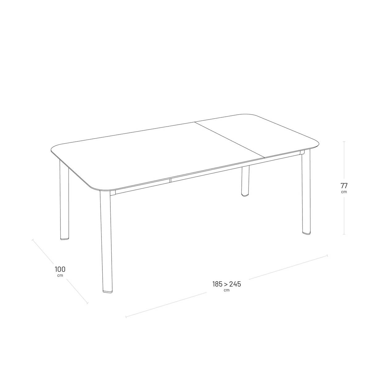 Table Rectangulaire à Allonge Papillon 190/250 x 100 cm Oron Master Table Rectangulaire à Allonge Papillon 190/250 x 100 cm Oron Master