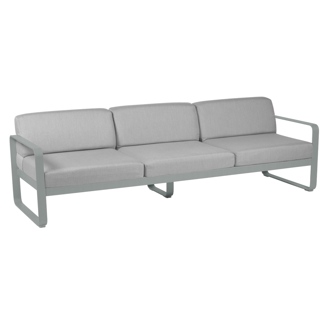 Canapé 3 Places Bellevie Gris Flanelle en Aluminium