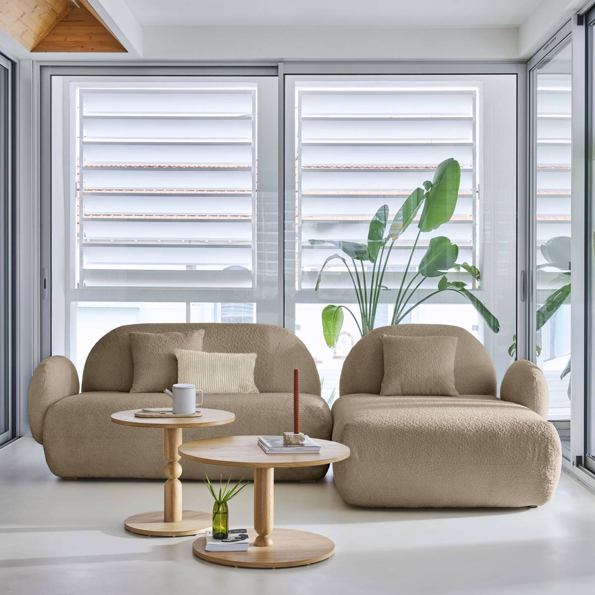 Canapé d'angle bouclette Oméga Canapé d'angle bouclette Oméga