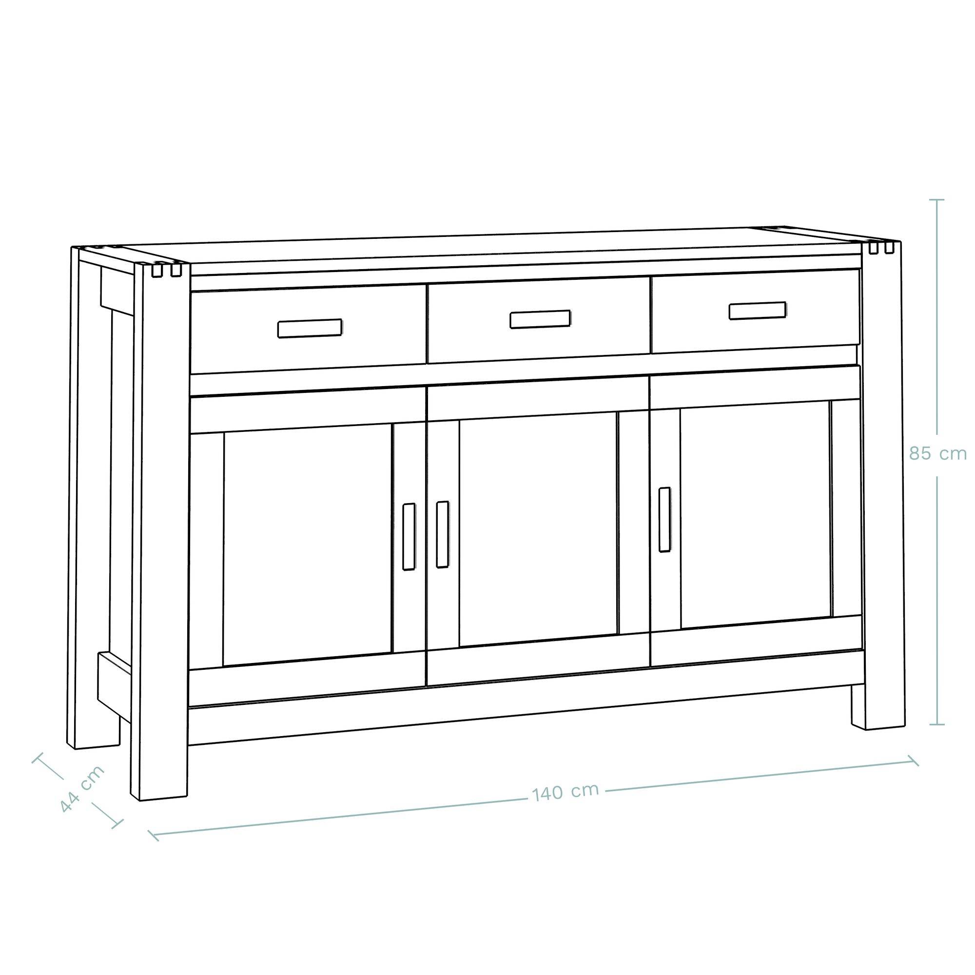 Buffet 3 portes, 3 tiroirs  Luminescence