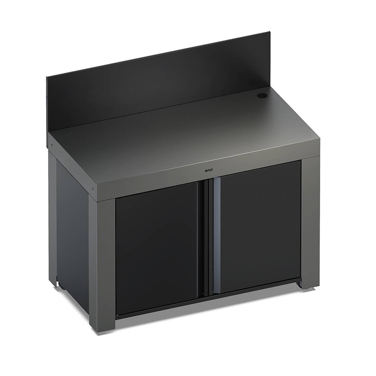 Meuble de Cuisine pour Plancha 120 x 60 cm Félix en Acier Gris et Noir Meuble de Cuisine pour Plancha 120 x 60 cm Félix en Acier Gris et Noir