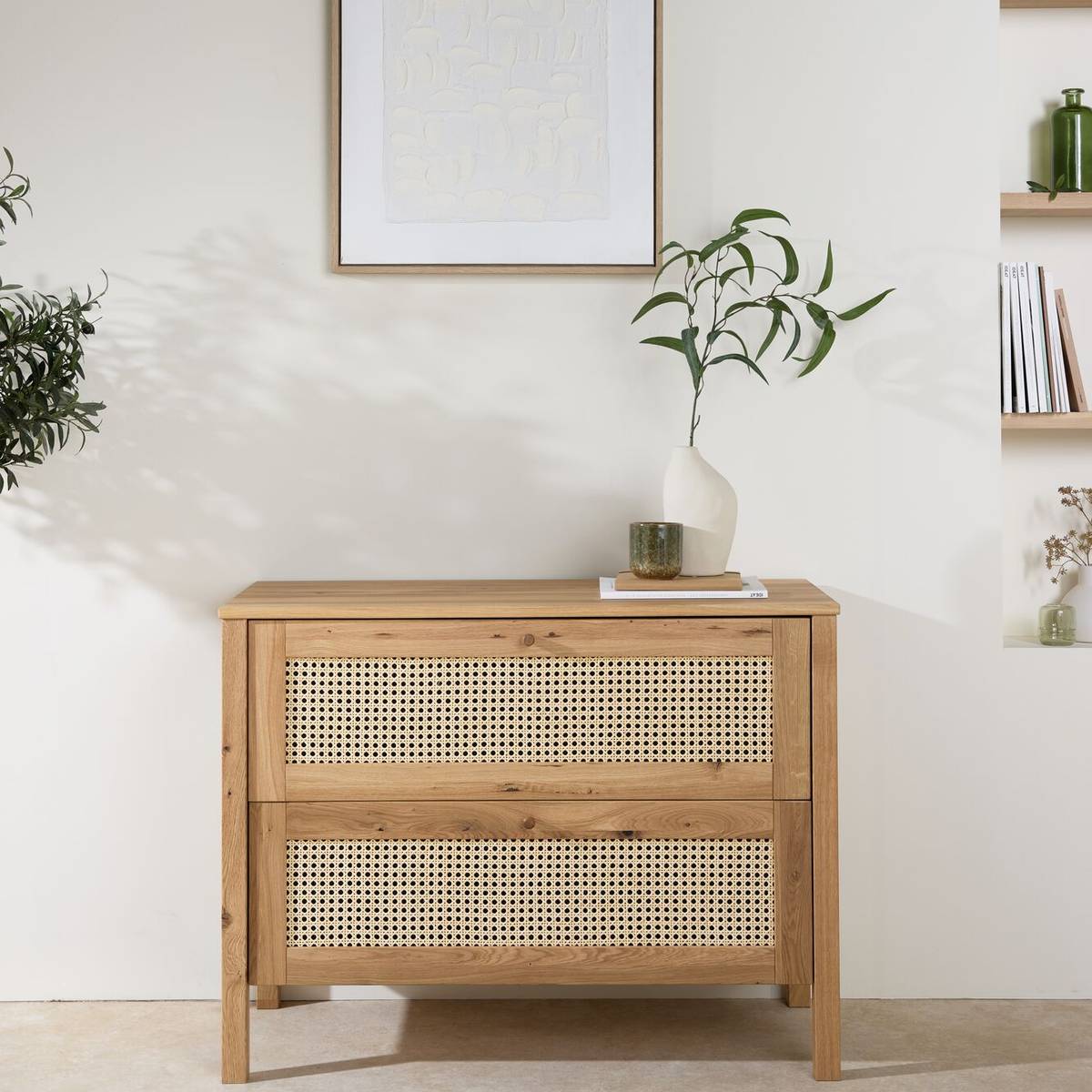 Commode chêne massif 2 tiroirs Capucine Commode chêne massif 2 tiroirs Capucine