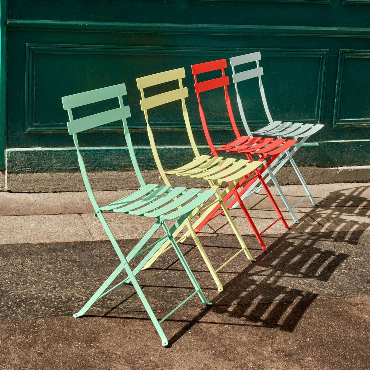 Lot de 2 Chaises Pliantes Bistro Métal en Acier Lot de 2 Chaises Pliantes Bistro Métal en Acier