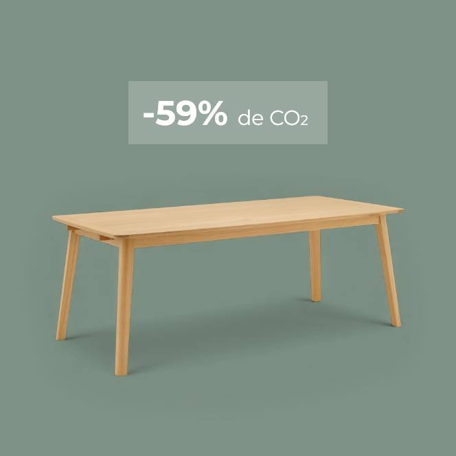 Table à manger rectangulaire bois avec rallonges en option Adèle