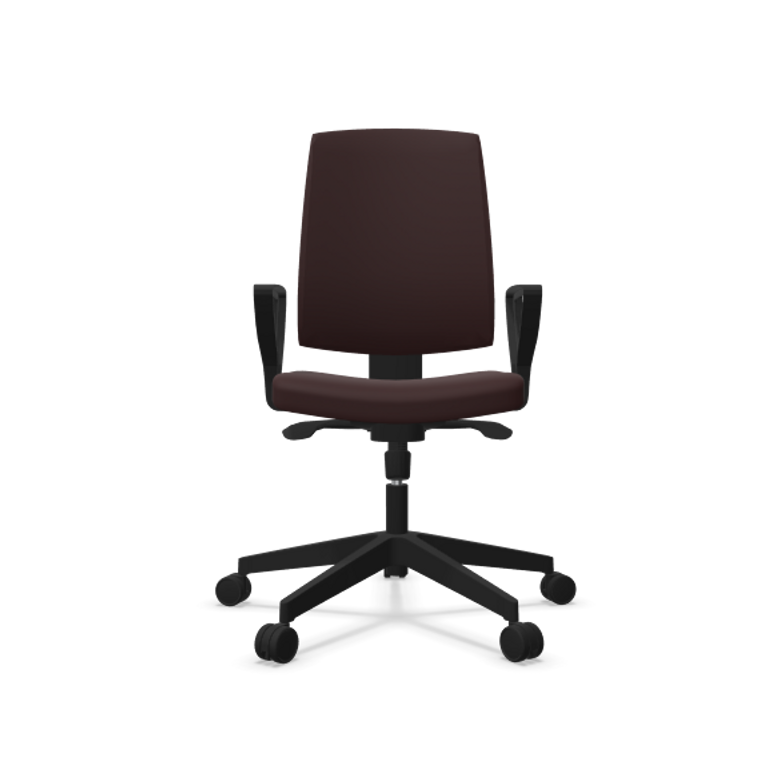 Fauteuil de bureau dossier capitonné et plastique noir avec accoudoirs fixes Fauteuil de bureau dossier capitonné et plastique noir avec accoudoirs fixes