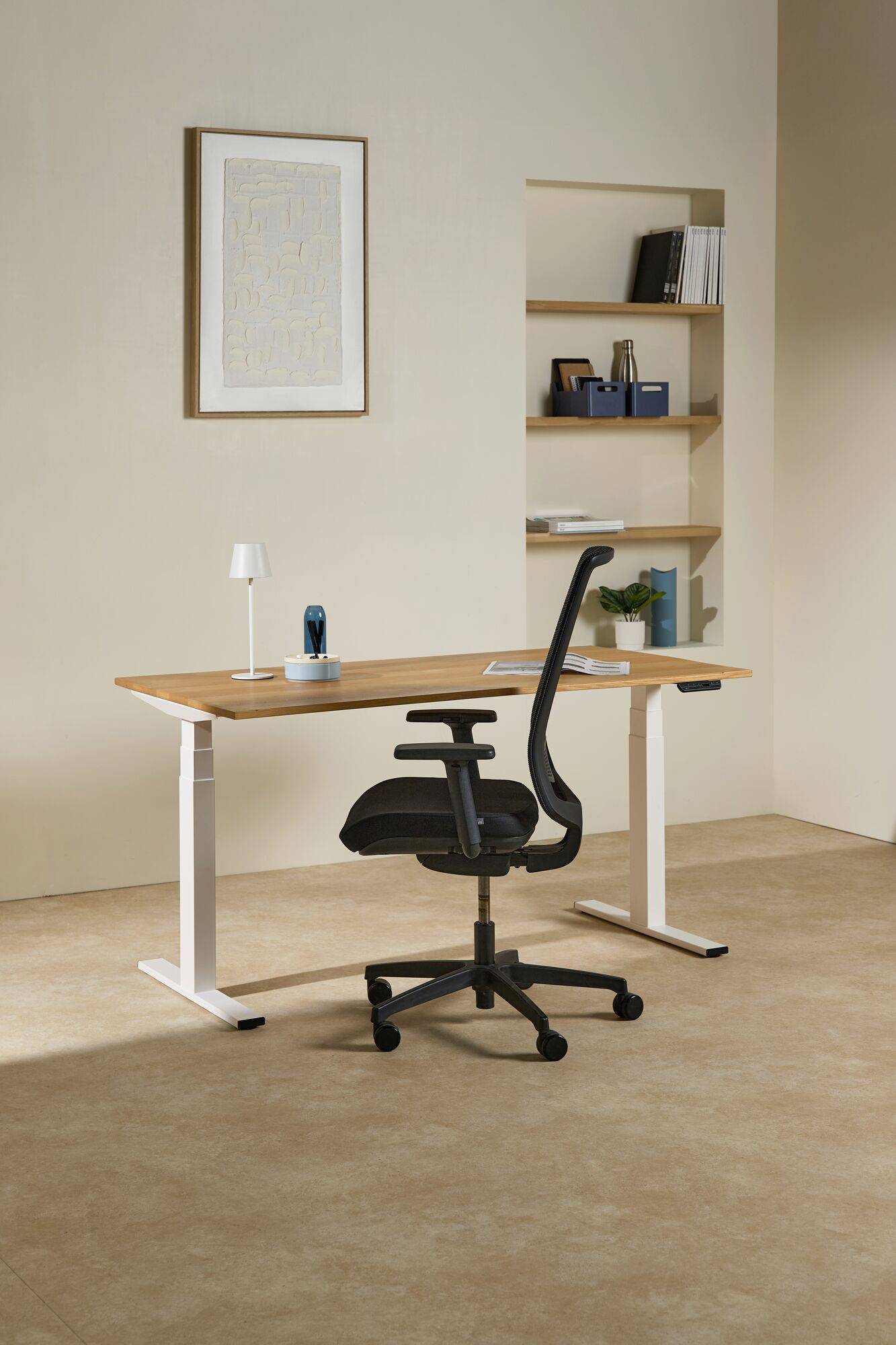 Bureau éLectrique Assis-Debout Ergonomique En Bois Massif Maxence-image