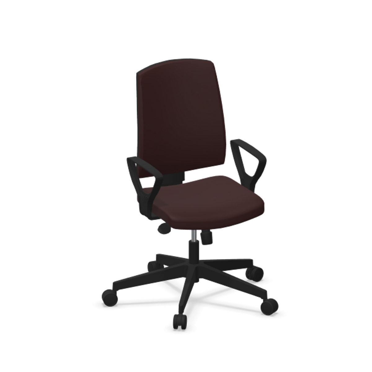 Fauteuil de bureau dossier capitonné et plastique noir avec accoudoirs fixes Fauteuil de bureau dossier capitonné et plastique noir avec accoudoirs fixes