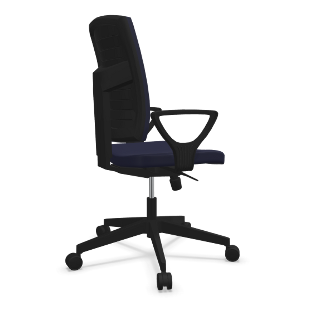 Fauteuil de bureau dossier capitonné et plastique noir avec accoudoirs fixes Fauteuil de bureau dossier capitonné et plastique noir avec accoudoirs fixes