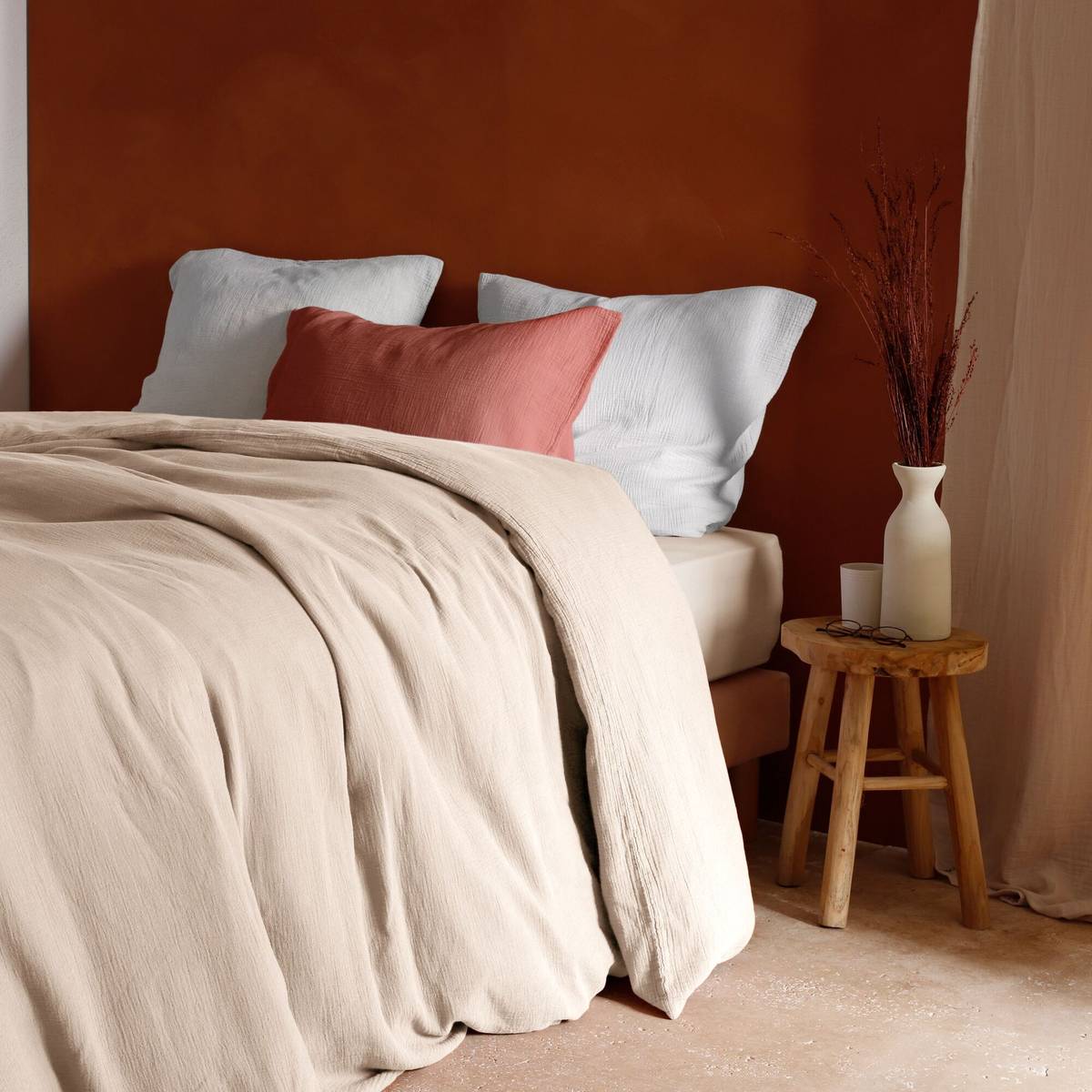 Drap housse gaze de coton bio Lou Drap housse gaze de coton bio Lou