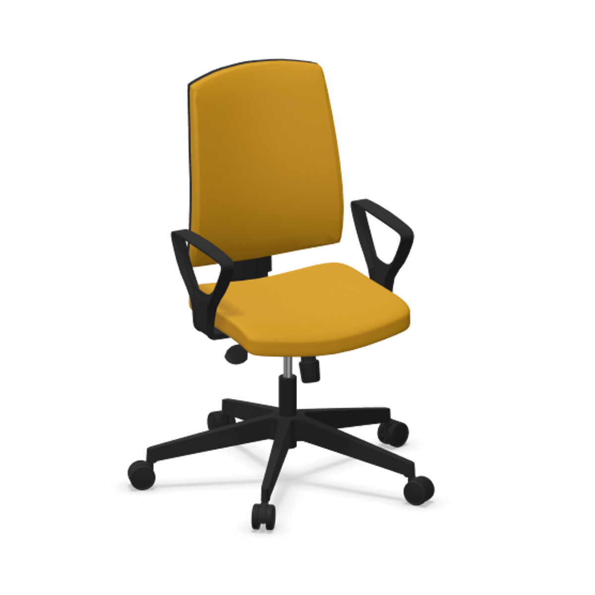 Fauteuil de bureau dossier capitonné et plastique noir avec accoudoirs fixes Fauteuil de bureau dossier capitonné et plastique noir avec accoudoirs fixes