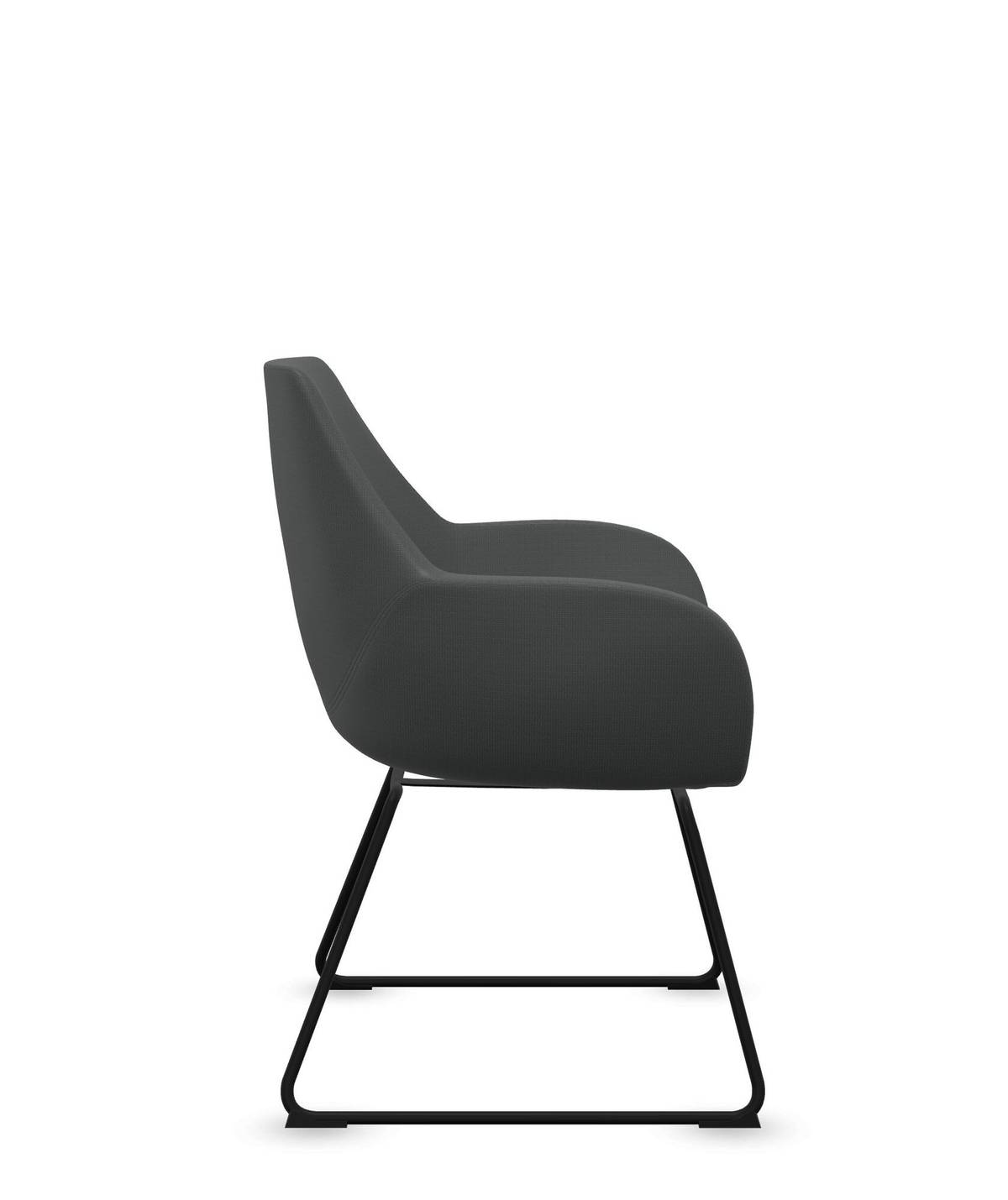 Fauteuil entièrement capitonné pieds luge Fan 10V Fauteuil entièrement capitonné pieds luge Fan 10V