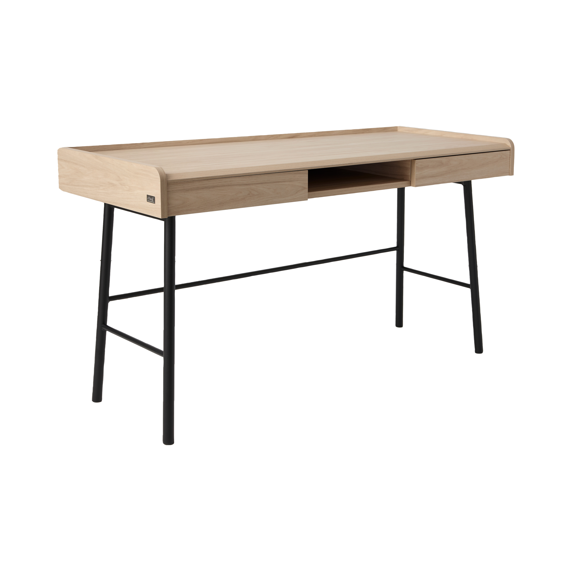 Vous rêvez d'un espace de travail fonctionnel et élégant ? Le bureau Mila CAMIF est la solution parfaite pour allier style et praticité.Imaginé et fabriqué en France avec soin, le bureau Mila séduit par son design épuré et son association de décor chêne blanchi et de métal noir lui confère un caractère unique. Ses lignes simples et élégantes s'intègrent harmonieusement à tous les styles de décoration.Grâce à ses deux tiroirs spacieux, il offre un espace de rangement pratique pour organiser vos fournitures de bureau et garder un espace de travail ordonné. La niche située entre les tiroirs est idéale pour garder vos essentiels à portée de main.Le bureau Mila allie esthétisme et fonctionnalité pour créer un espace de travail inspirant et bien organisé. Faites le choix du style et de l'efficacité avec le bureau Mila, et transformez votre coin bureau en un espace à la fois pratique et accueillant.