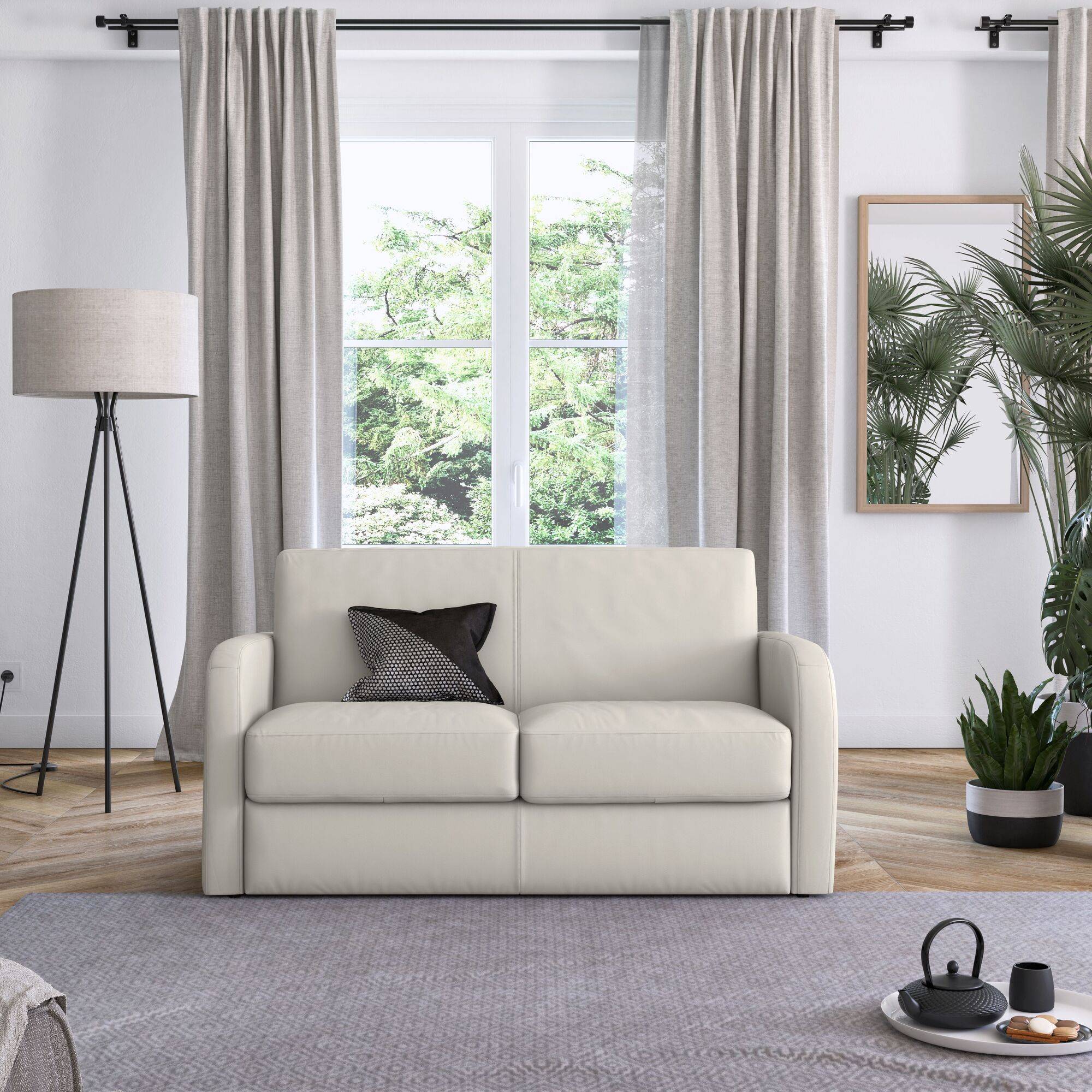 Canapé cuir têtières relevables Ben - Image 1