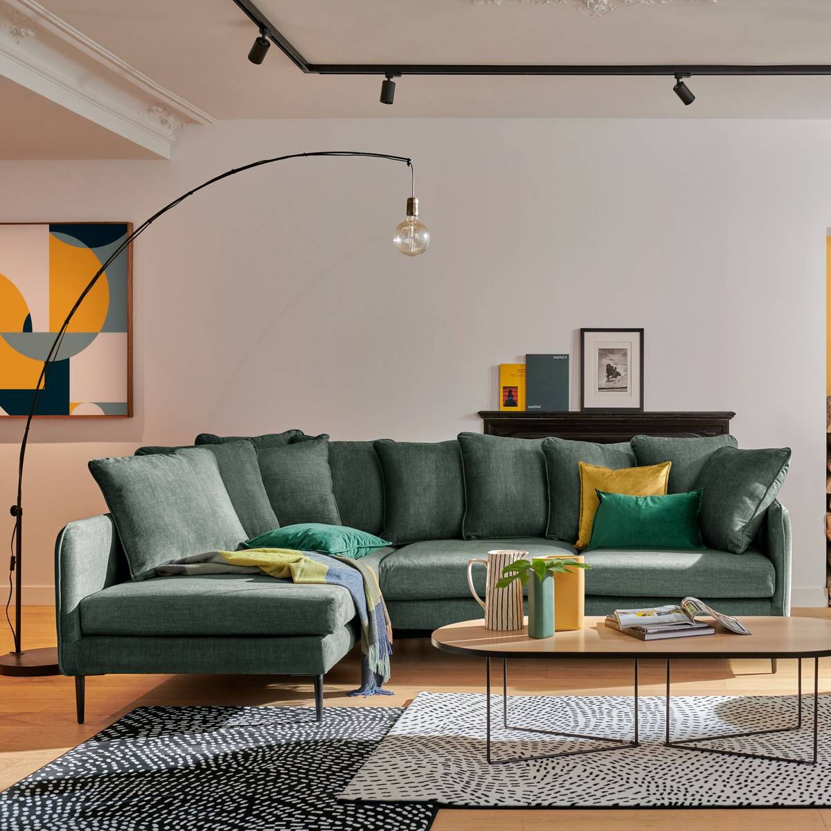 Canapé d'angle velours Olympe Canapé d'angle velours Olympe