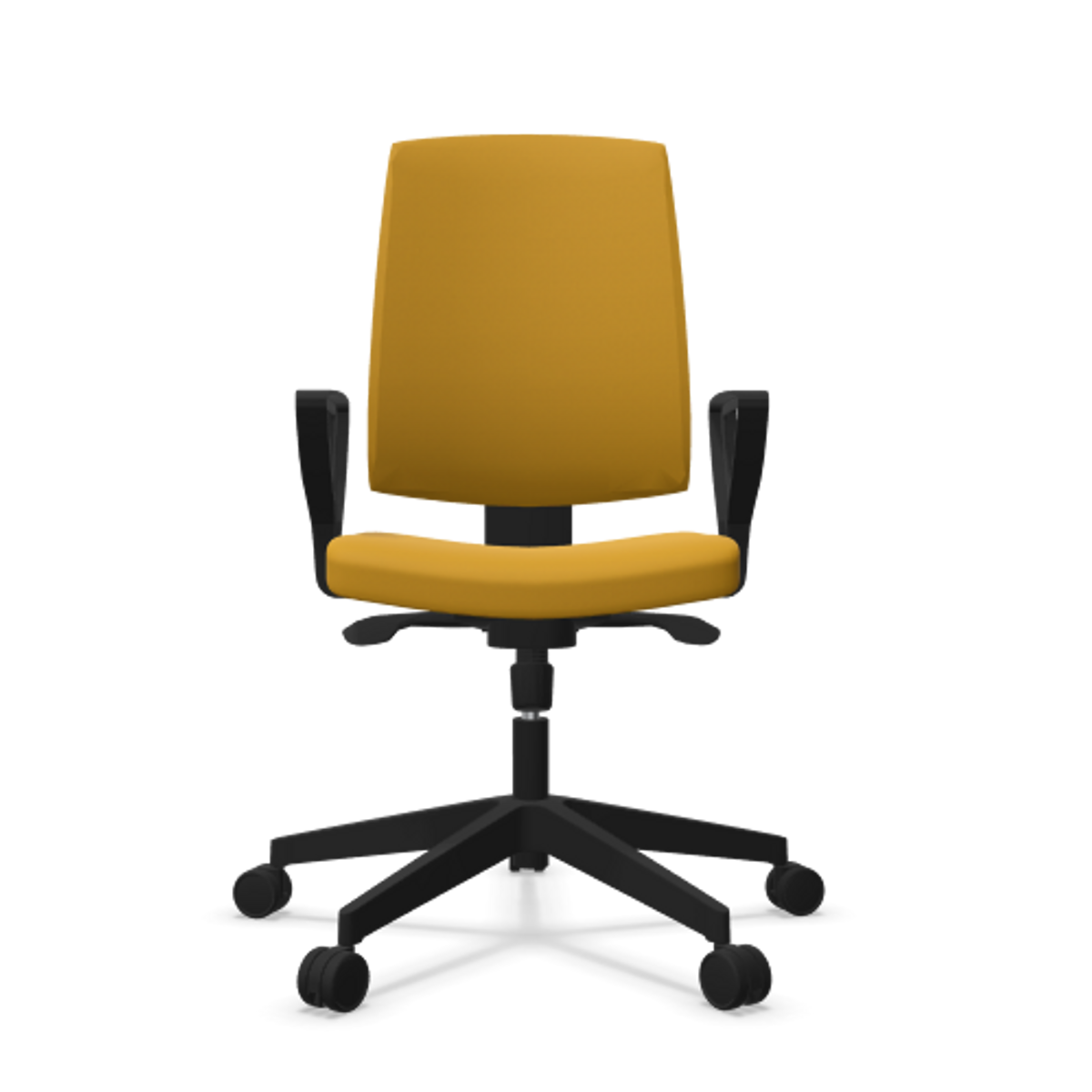 Fauteuil de bureau dossier capitonné et plastique noir avec accoudoirs fixes Fauteuil de bureau dossier capitonné et plastique noir avec accoudoirs fixes