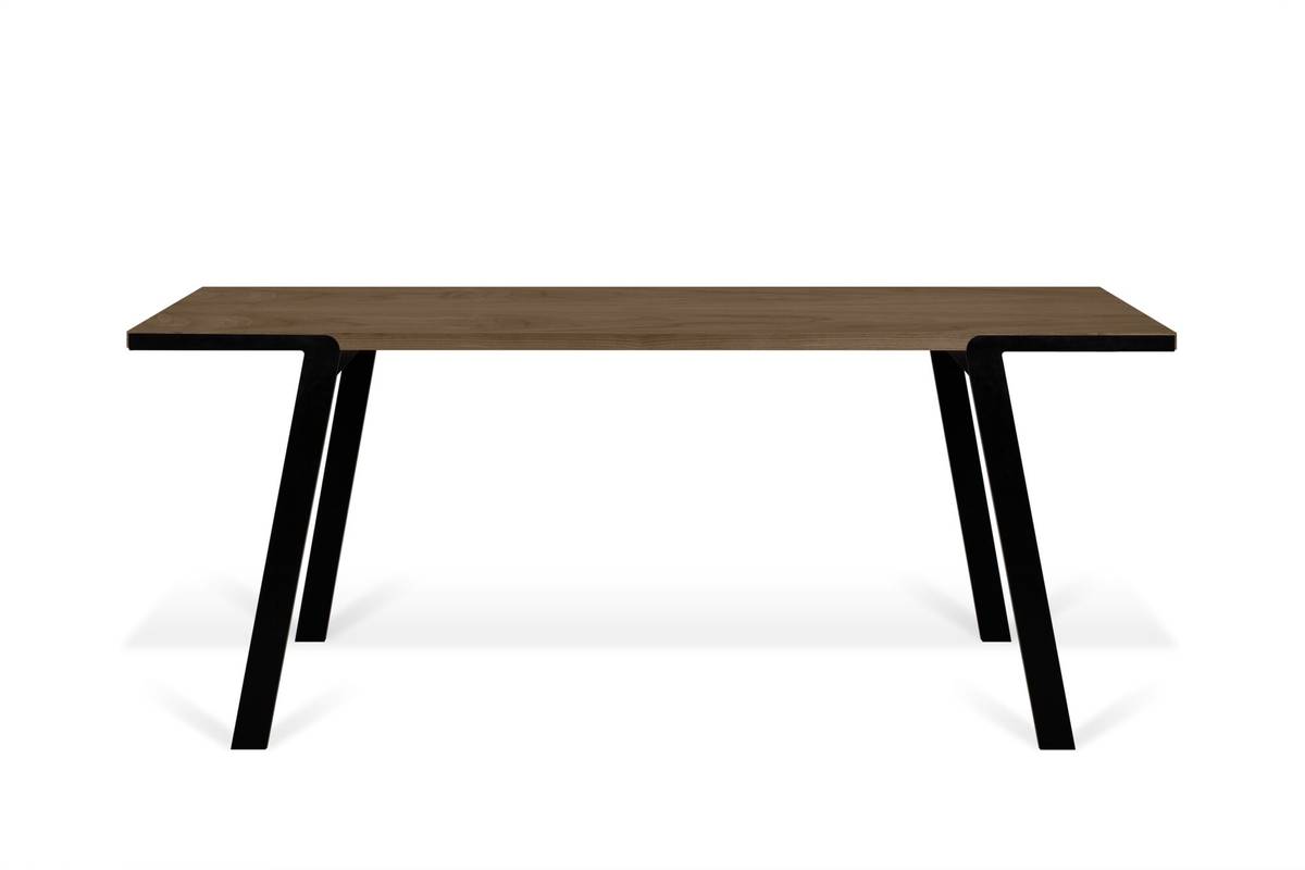 Table à manger rectangulaire bois pieds métal noir 6 personnes Drift Table à manger rectangulaire bois pieds métal noir 6 personnes Drift