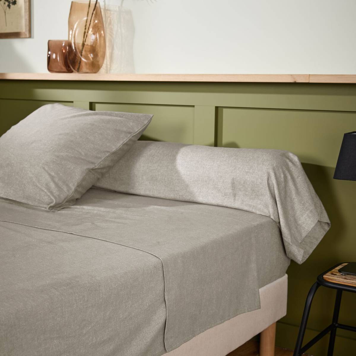 Taie de traversin coton flanelle Livia Taie de traversin coton flanelle Livia