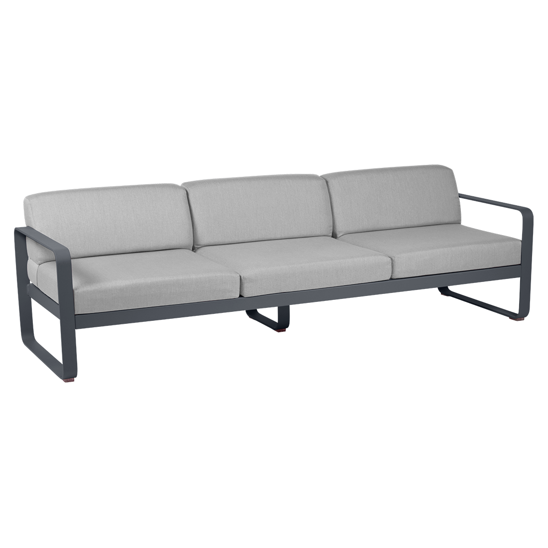 Canapé 3 Places Bellevie Gris Flanelle en Aluminium