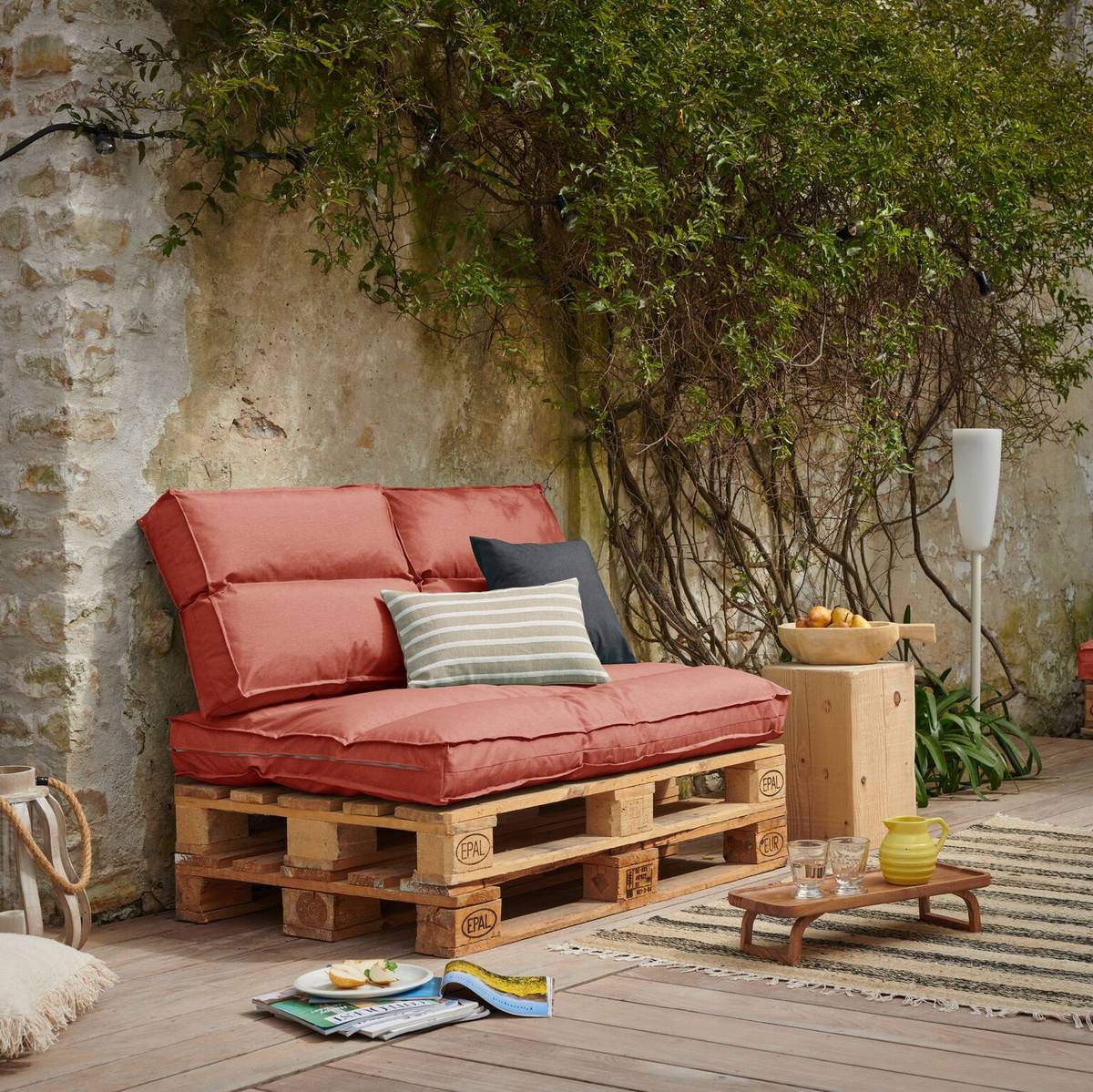 Coussin matelas palette recyclé Heva Coussin matelas palette recyclé Heva