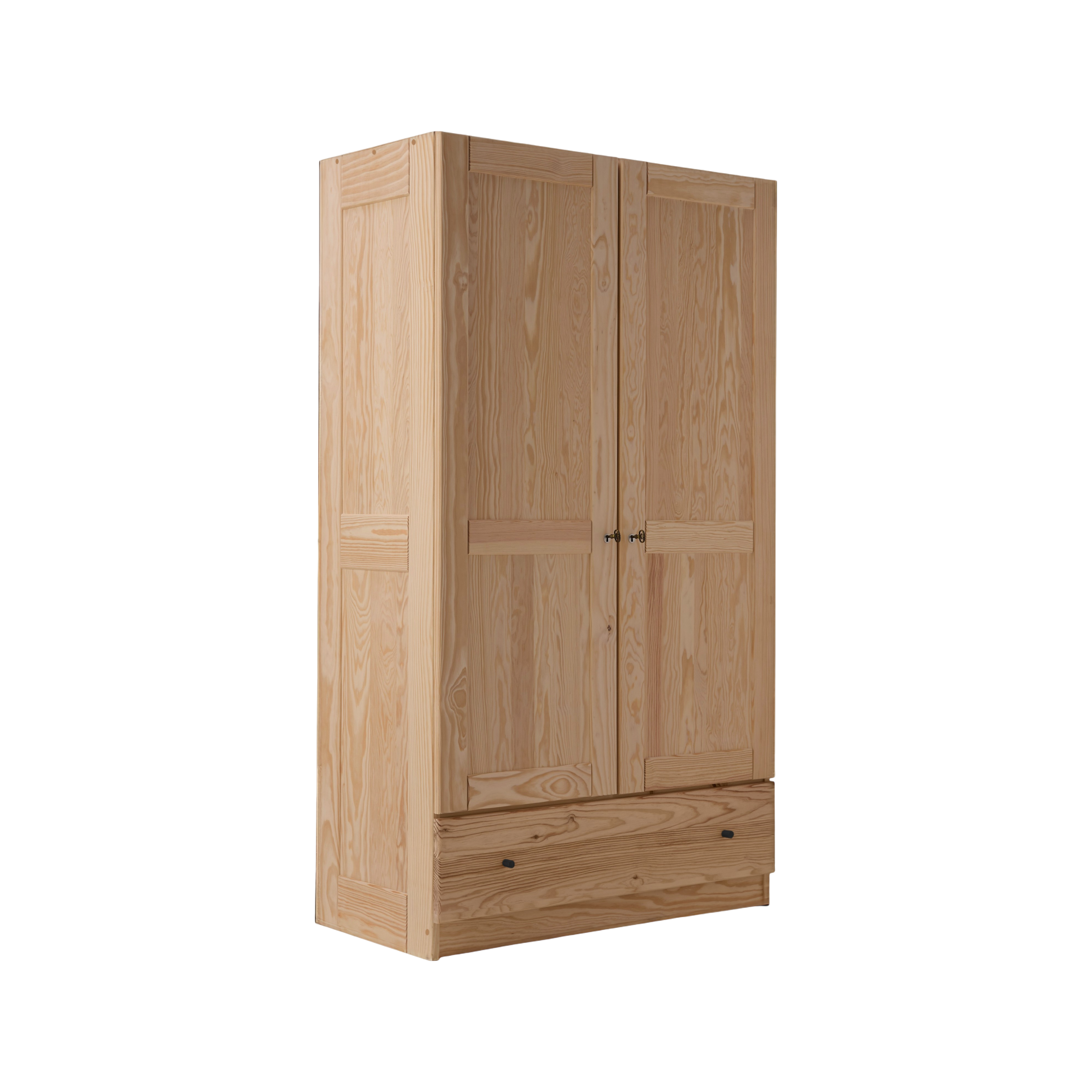 Armoire bois massif 2 portes 1 tiroir Iris