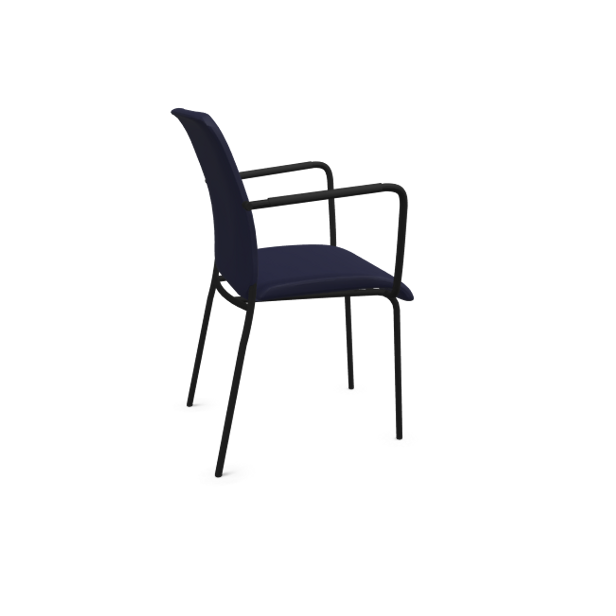 Chaise de bureau capitonnée avec accoudoirs pieds métal Sun H Chaise de bureau capitonnée avec accoudoirs pieds métal Sun H