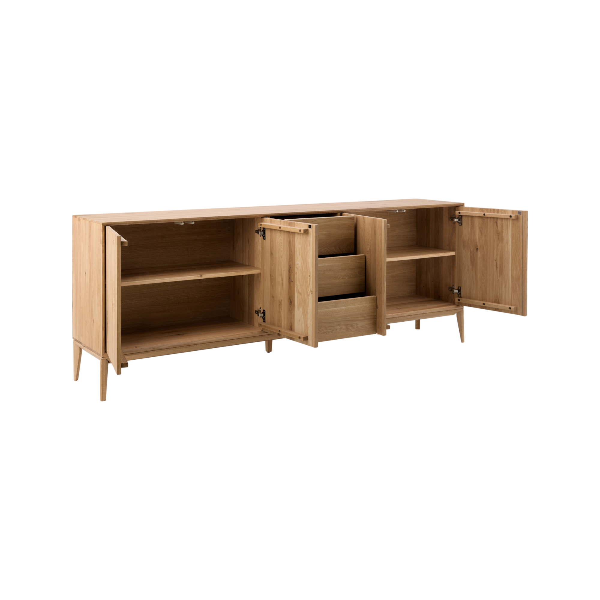 Grand Buffet Contemporain Bois Massif Et Contreplaqué Chêne – 200cm
