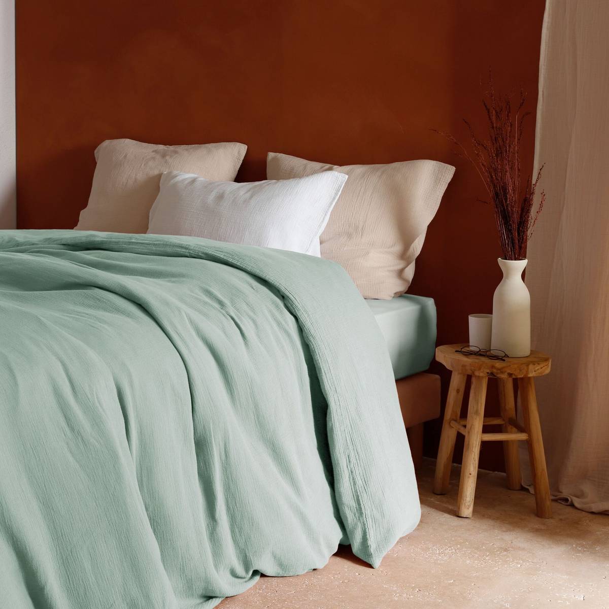 Drap housse gaze de coton bio Lou Drap housse gaze de coton bio Lou