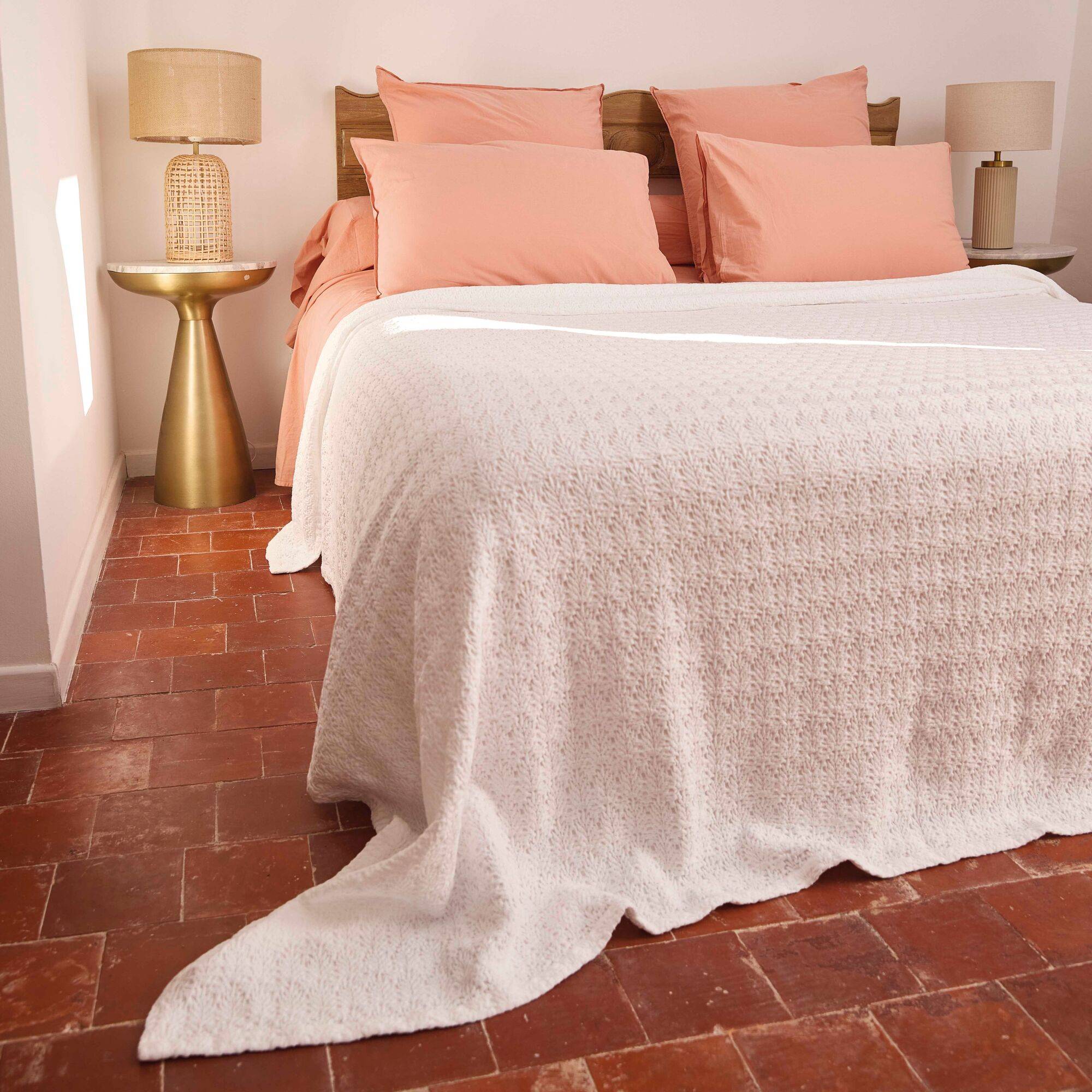 Dessus de lit coton stone-washed Bari