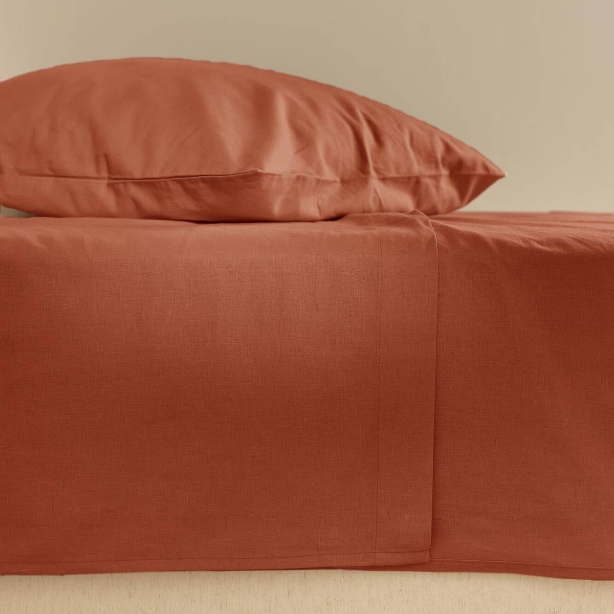 Drap plat coton lin Valentine Drap plat coton lin Valentine